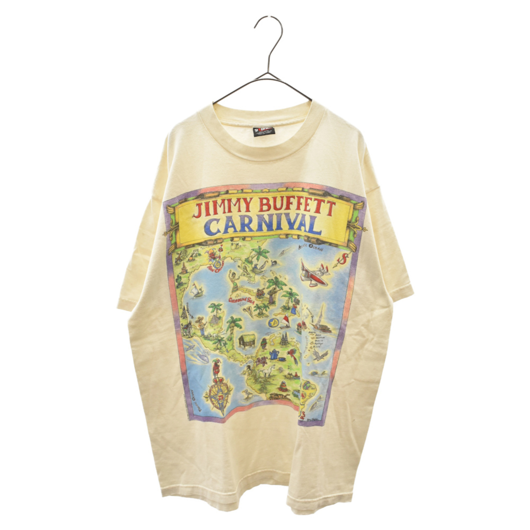 国内発送 VINTAGE ヴィンテージ 90s ジミーバフェット 90年代 JIMMY BUFFETT アメリカ製 │ヴィテージ古着屋  ジミーバフェット 地球 半袖Tシャツ カットソー ホワイト