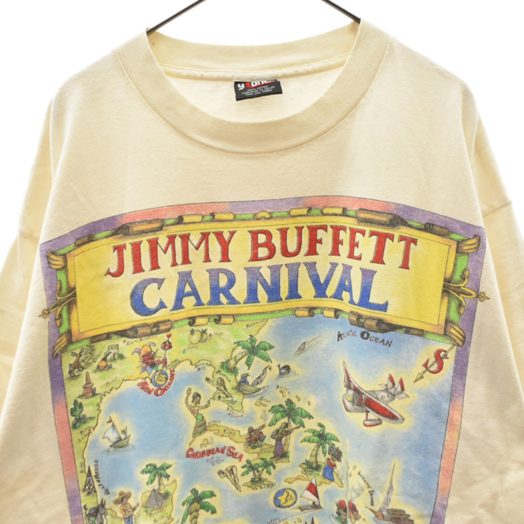 国内発送 VINTAGE ヴィンテージ 90s ジミーバフェット 90年代 JIMMY BUFFETT アメリカ製 │ヴィテージ古着屋  ジミーバフェット 地球 半袖Tシャツ カットソー ホワイト