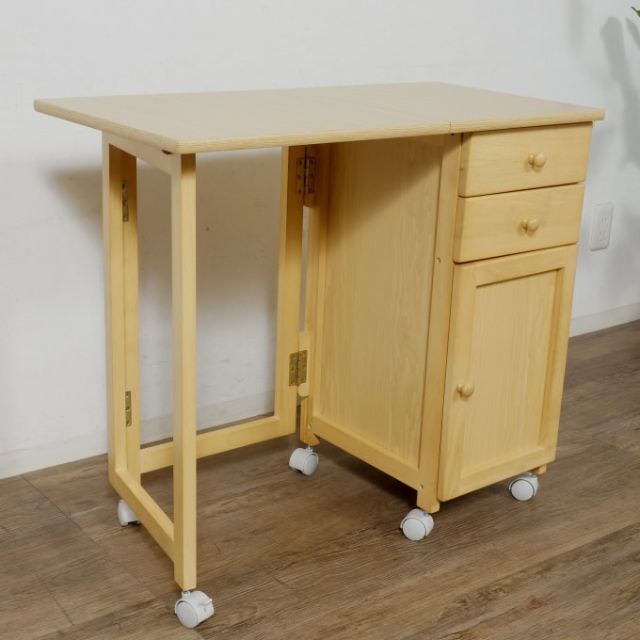 送料無料【新品】楽々移動 折りたたみデスク ミシン台 作業台 ☆日本の