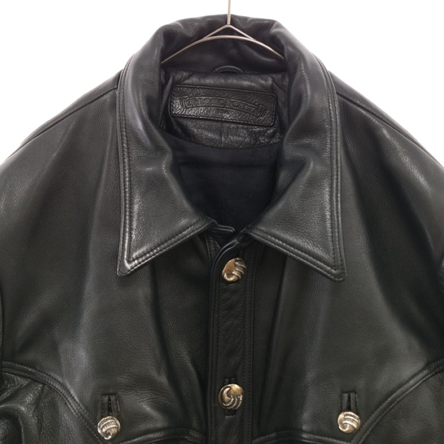 本格派ま！ Chrome Hearts - CHROME HEARTS クロムハーツ HUNTING JACKET クローボタン ハンティング レザー  ジャケット ブラック フライトジャケット