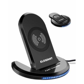 ELEGIANT ワイヤレス充電器 折り畳み 急速 スタンド パッド コンパクト(バッテリー/充電器)