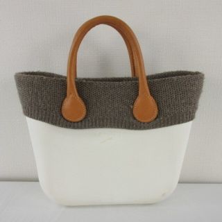 アザー(other)のオーバッグ O bag ハンドバッグ オフホワイト 白 茶(ハンドバッグ)