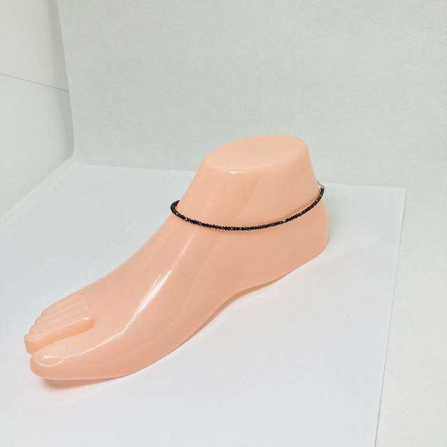 K18WG ブラックダイヤモンド メンズ アンクレット 超美品の