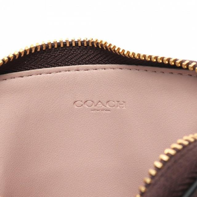 COACH - ペブルド レザー チェーン カードケース コインケース レザー