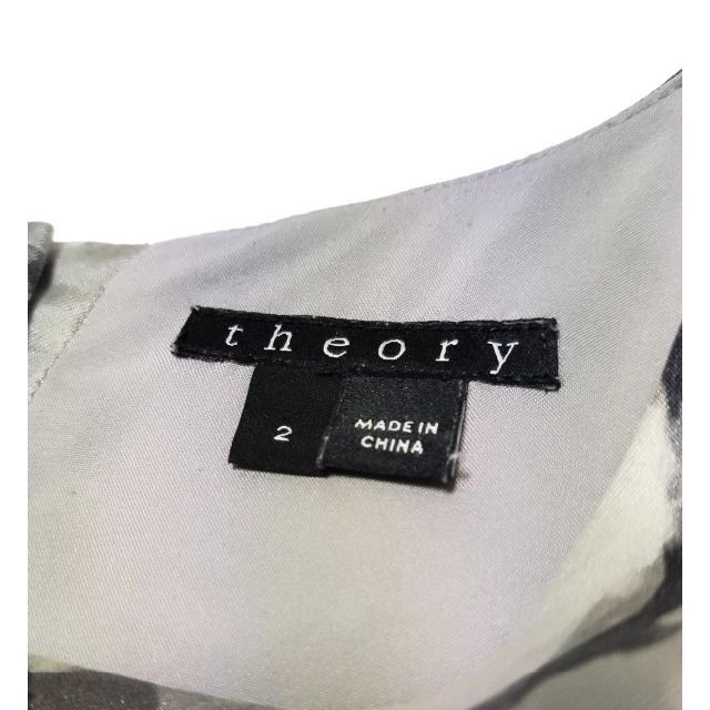 ★美品★ theory セオリー ノースリーブ ワンピース 総柄 Mサイズ