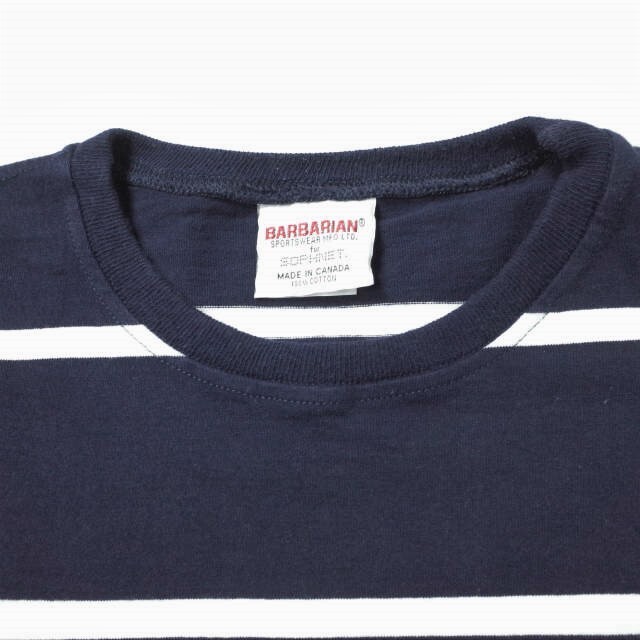 SOPHNET. x Barbarian ソフネット バーバリアン 22SS 別注 カナダ製 BORDER TEE オーバーサイズ ボーダーTシャツ SOPH-220099 L NAVY 半袖 トップス【SOPHNET. × Barbarian】 3