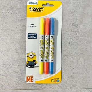 ミニオン(ミニオン)の【新品未使用未開封】BiC ミニオン 蛍光ツインマーカー(ペン/マーカー)