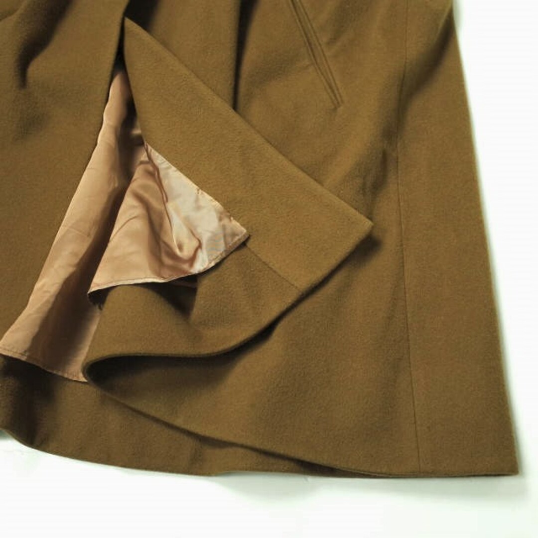 ELIN エリン 日本製 Wool-blend asymmetry coat ウールブレンド アシンメトリーコート 11705-33-0603 36  MD BROWN ノーカラー アウター【中古】【ELIN】