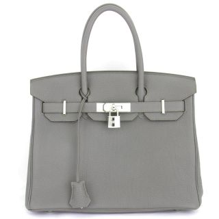 エルメス(Hermes)の美品『ほぼ未使用』 HERMES エルメス バーキン30 ハンドバッグ トゴ グレー【中古】(ハンドバッグ)