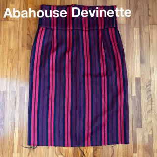 アバハウスドゥヴィネット(Abahouse Devinette)のAbahouse Devinetteアバハウス 膝丈スカート 2 赤ストライプ(ひざ丈スカート)