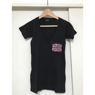 【レア】ジェイド　ラインストーン　イギリス国旗　ロック　Tシャツ　vネック　半袖(Tシャツ(半袖/袖なし))