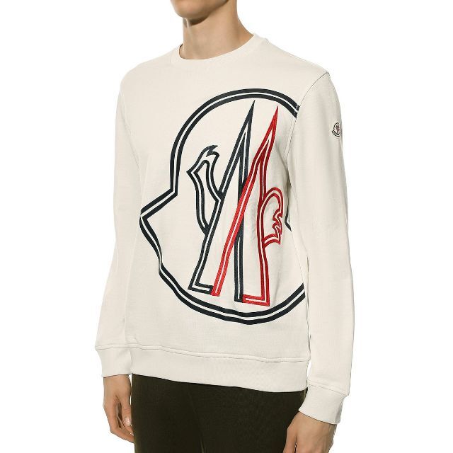 40 MONCLER オフホワイト ロゴ スウェット トレーナー size XL