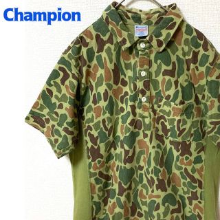 チャンピオン(Champion)のChampion チャンピオン リバースウィーブ 半袖ポロシャツ カモ柄 古着(ポロシャツ)