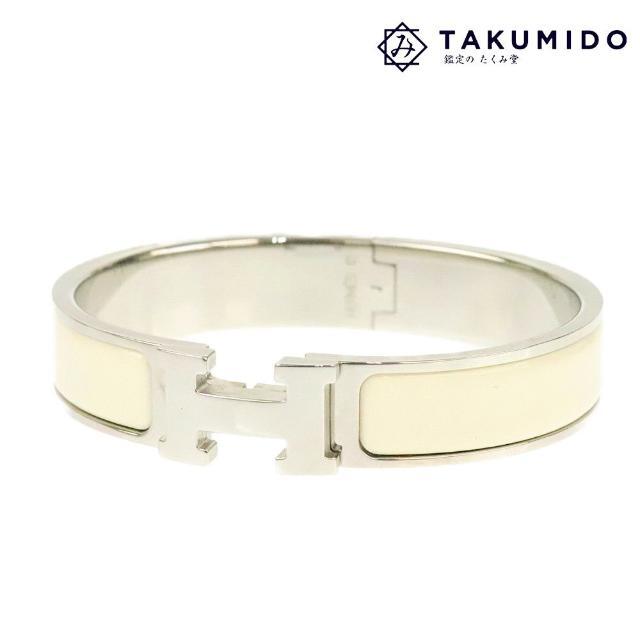 エルメス バングル エナメルブレスレット クリックH PM 中古 シルバー