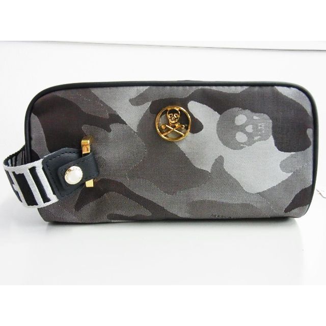 マーク＆ロナ★Gauge Camo Dopp Kit スカルカモクラッチポーチ茶ブラウン素材