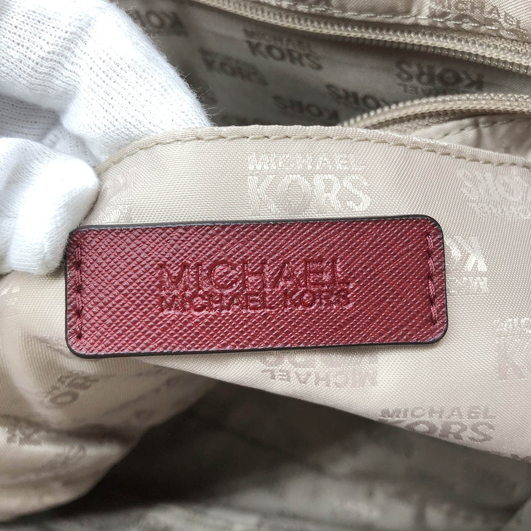 美品 MICHAEL KORS マイケルコース トートバッグ ショルダーバッグ 肩掛け バッグ レザー レッド 赤 レディース メンズ ファッション USED 8