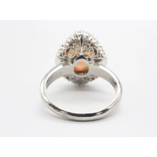 Pt900★プラチナ オパール ダイヤ デザインリング 指輪 レディースのアクセサリー(リング(指輪))の商品写真