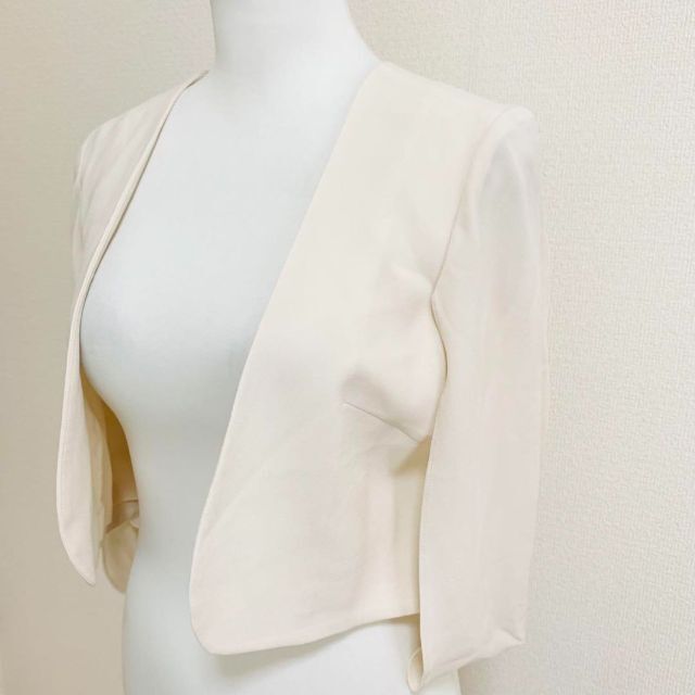 極美品✨ダイアグラム ボレロ ジャケット ショート丈 アイボリー