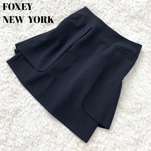 Foxey　フォクシー　ぺプラムスカート　ミッドナイトブルー　38