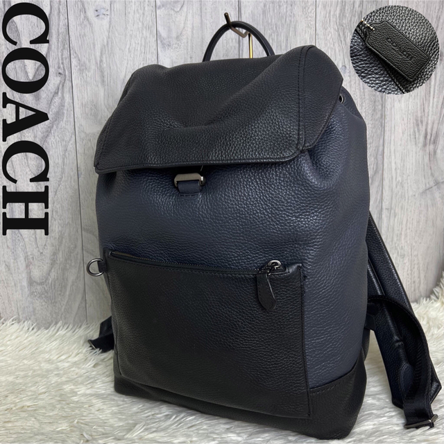 極美品 COACH リュック ヘンリー ナッパレザー A4可 大容量　 通学　黒