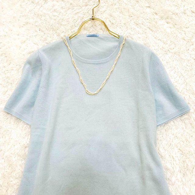 malo - 極美品✨マーロ 半袖ニット クルーネック カシミヤ ブルー