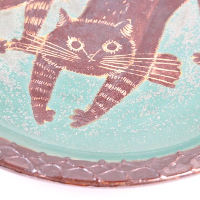 こんがり舎　大皿　猫柄　プレート　未使用　陶器 インテリア/住まい/日用品のキッチン/食器(食器)の商品写真