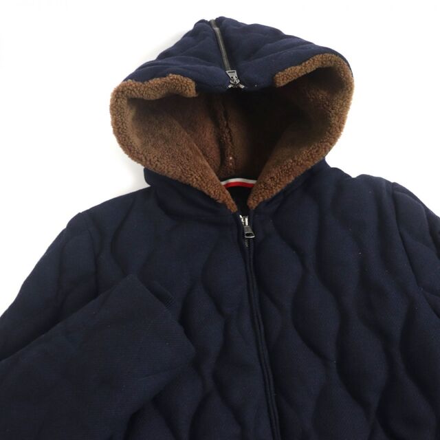 良品□MONCLER/モンクレール PATRICE フード裏ムートン WZIP フーデッド キルティング ダウンジャケット/コート ネイビー 0 正規品 メンズ 1