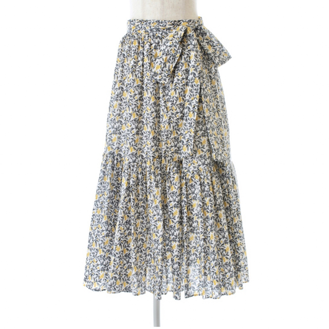 ANAYI(アナイ)のObli オブリ　サイドリボンコットンフラワースカート レディースのスカート(ロングスカート)の商品写真