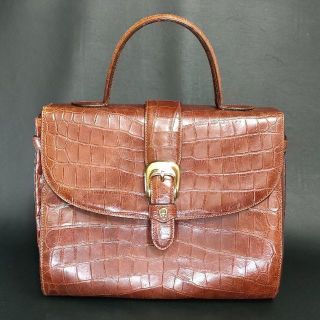 AIGNER - 希少【美品】AIGNER アイグナー ハンドバッグ クロコ レザー
