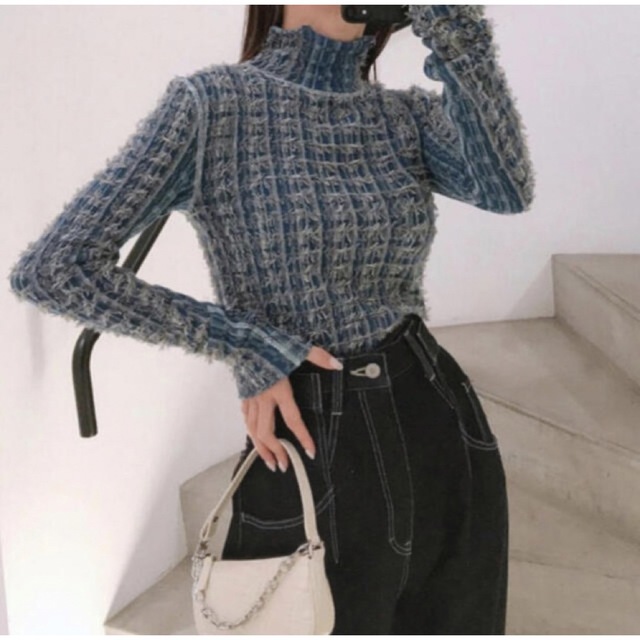 irene cut yarn knit tops カットヤーンニットトップスレディース