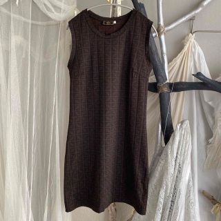 極美品✨フェンディ ズッカ ワンピース ノースリーブ M 膝丈 FF