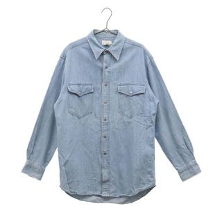 90s J.Crew デニムシャツ　巨人タグ　裏地ネル　チェック柄　XL表記