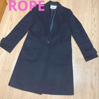 ROPE ウール混コート ネイビー    チェスターコート