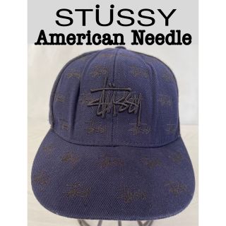 ステューシー(STUSSY)のSTUSSYステューシー×American Needleキャップ　刺繍ロゴ　総柄(キャップ)