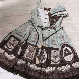 Angelic Pretty - Musee du Chocolat ヨーク襟切り替えJSK ハーフ