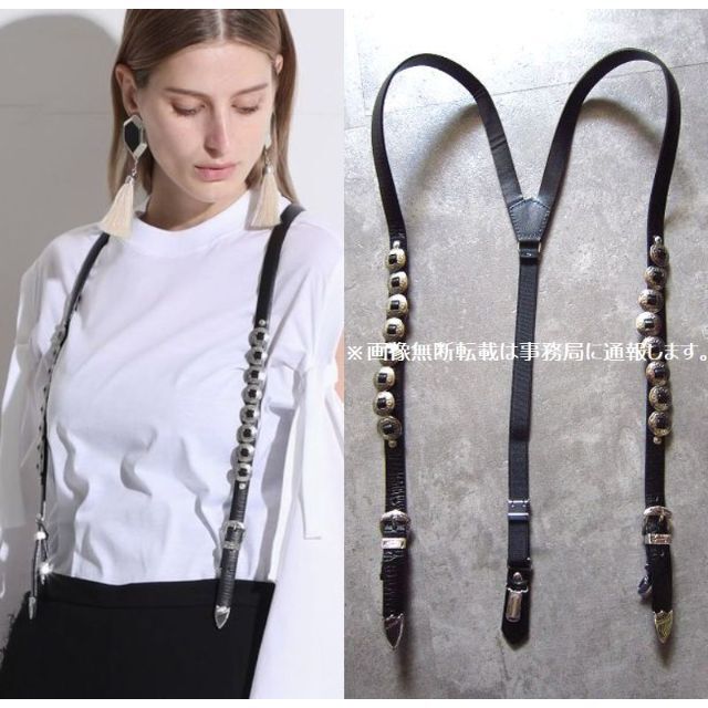 TOGA PULLA トーガ プルラ コンチョ レザー サスペンダー 人気の雑貨が