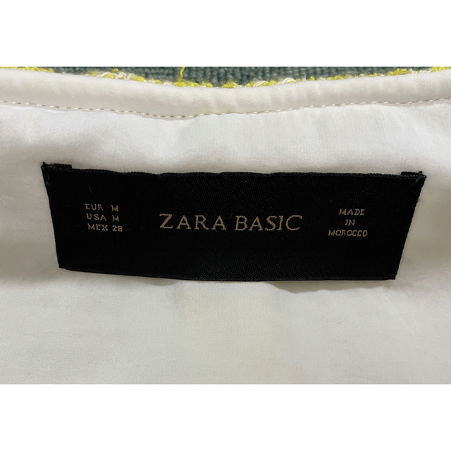 ZARA(ザラ)の【美品】ZARAツイードジャケット イエロー M レディースのジャケット/アウター(ノーカラージャケット)の商品写真