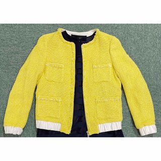 ZARA - 【美品】ZARAツイードジャケット イエロー Mの通販 by Mi's