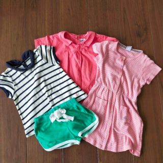 プチバトー(PETIT BATEAU)のPETIT BATEAU　86cm　女の子　まとめ売り　ベビーギャップ　花柄セッ(ワンピース)