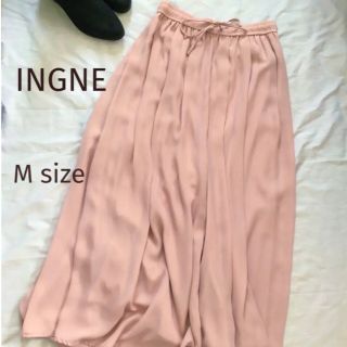 イング(INGNI)の【INGNI】ワイドパンツ　M ピンク　イング　シフォン　パンツ(カジュアルパンツ)