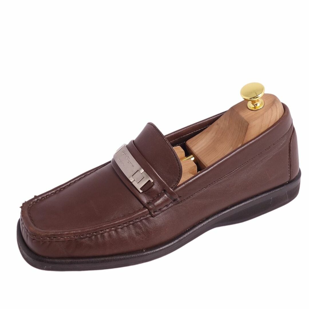 サルヴァトーレ フェラガモ Salvatore Ferragamo ローファー ビジネスシューズ カーフレザー 革靴 メンズ イタリア製 7 1/2EEE(25cm相当) ブラウン約10cm