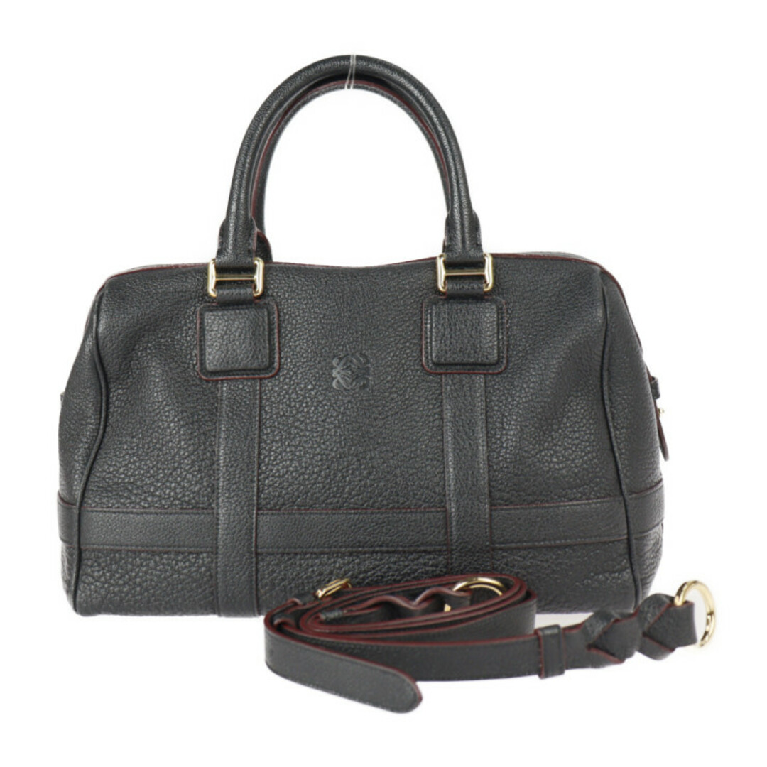 LOEWE ロエベ  PASEO パセオ 30 ハンドバッグ 384.04CG41   カーフレザー ブラック ゴールド金具  アナグラム 2WAY ショルダーバッグ ミニボストンバッグ 【本物保証】