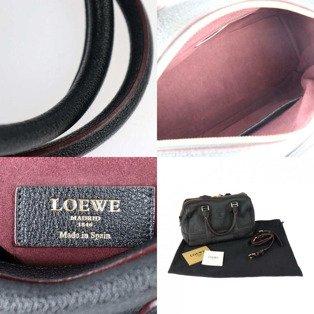 LOEWE ロエベ  PASEO パセオ 30 ハンドバッグ 384.04CG41   カーフレザー ブラック ゴールド金具  アナグラム 2WAY ショルダーバッグ ミニボストンバッグ 【本物保証】