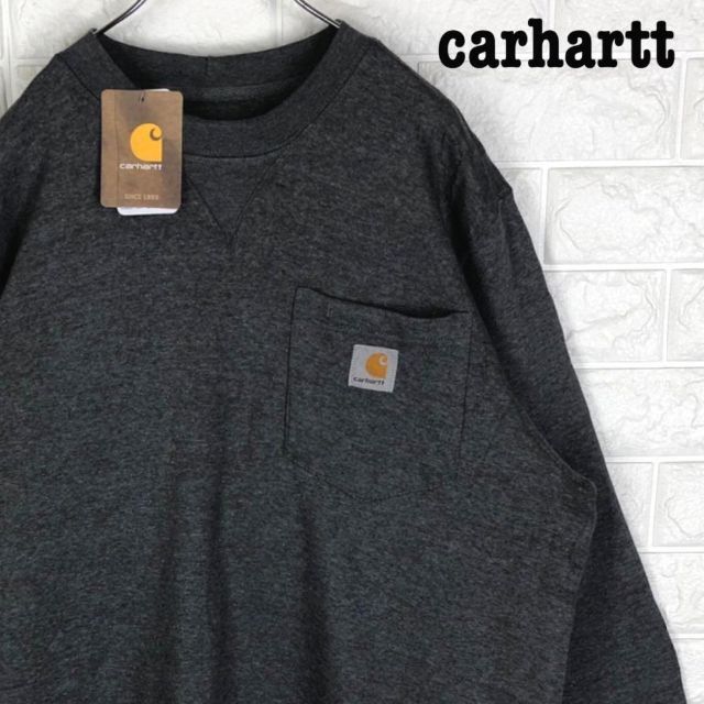 未使用☆カーハートcarhartt スウェット ゆるだぼ 刺繡ワンポイント