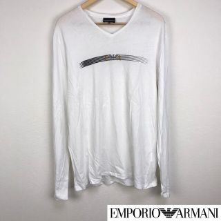 エンポリオアルマーニ(Emporio Armani)の美品 エンポリオアルマーニ 長袖Tシャツ ホワイト サイズXXL(Tシャツ/カットソー(七分/長袖))