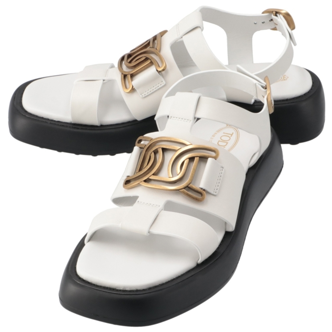 TOD'S(トッズ)のトッズ TOD'S サンダル ケイト メタルチェーン ストラップ ロゴ レディース 靴 シューズ XXW11K0GQ80 MID B001 レディースの靴/シューズ(サンダル)の商品写真