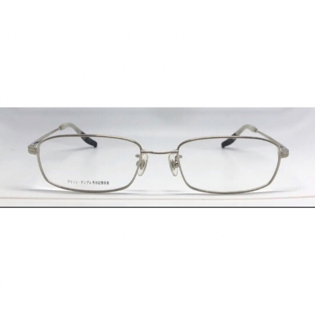 新品未使用　日本製　メガネフレーム　Moderuno EX 8204 シルバー メンズのファッション小物(サングラス/メガネ)の商品写真