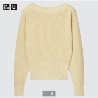 ユニクロ(UNIQLO)のハイツイストコットンボートネックセーター（長袖）(ニット/セーター)