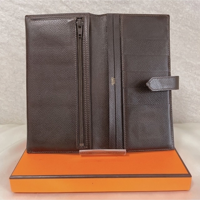 エルメス HERMES ベアン 長財布 ブラウン BROWN