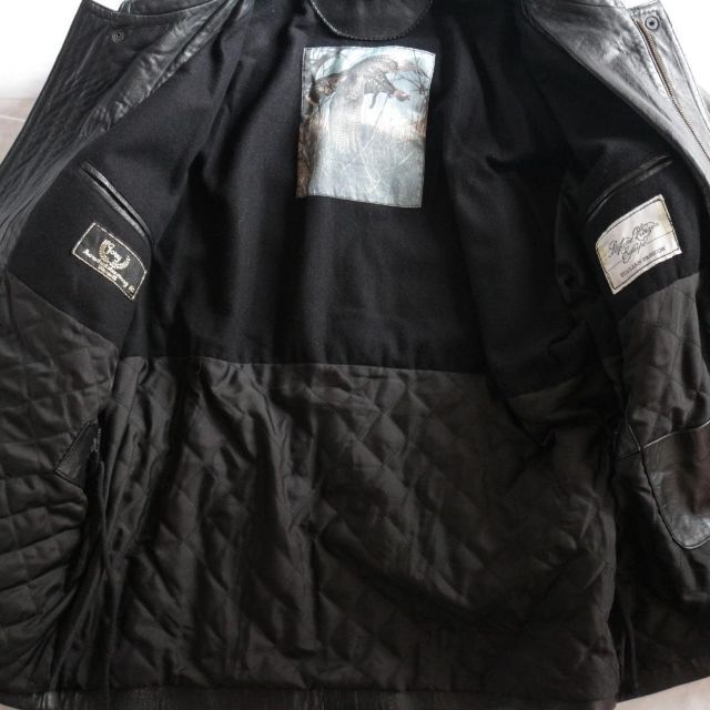美品 極上 レザージャケット カバーオール ブラック メンズ ベルギー